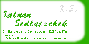 kalman sedlatschek business card